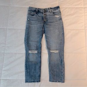 Kut From The Kloth Jeans Size 4 Catherine Fab Ab Boyfriend High Rise Cutoff Hem